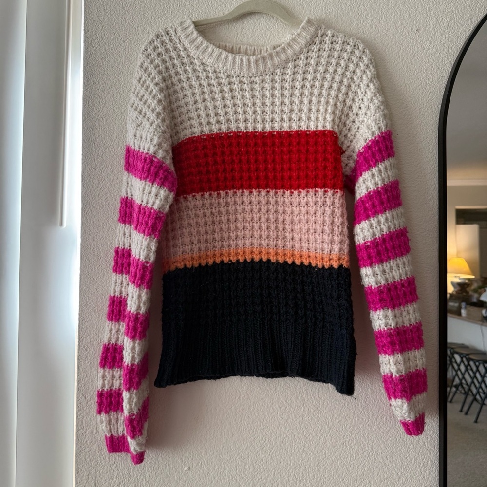 Colorful Striped kids girl 8T Sweater knit twee